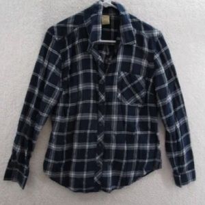 Faded Glory Womens L/S Button Plaid Shirt Size Large